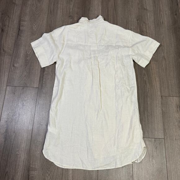 J Crew  Utility Linen Short Sleeve Mini Shirtdress US Women's M New - Picture 4 of 7